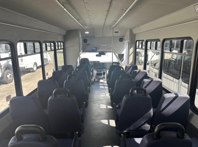 25-passenger mid-size shuttle bus interior